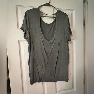 BKE Plain Grey Top with cutout back